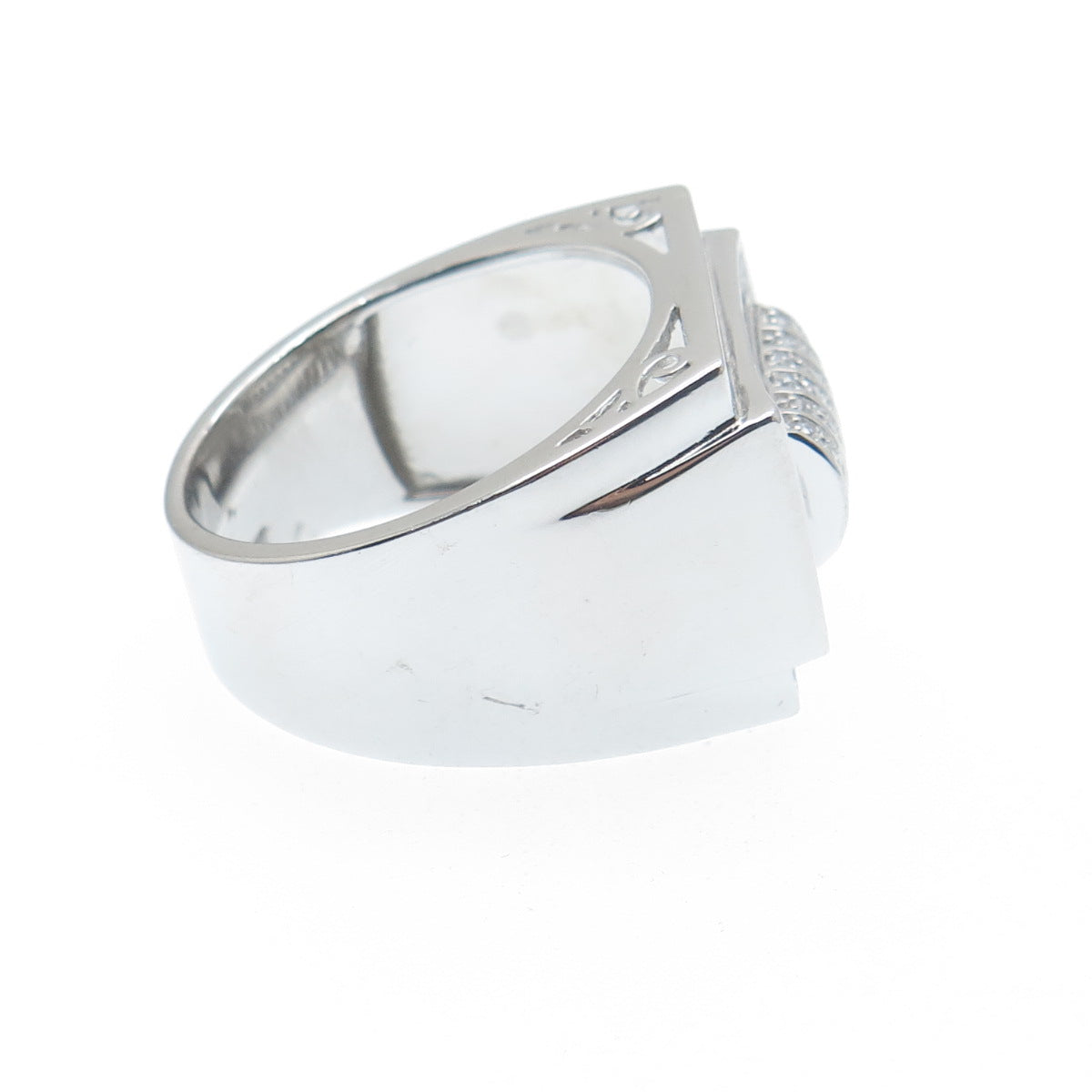 925 Sterling Silver Round-Cut Shaped C Z Sparkle Ring Size 10.25