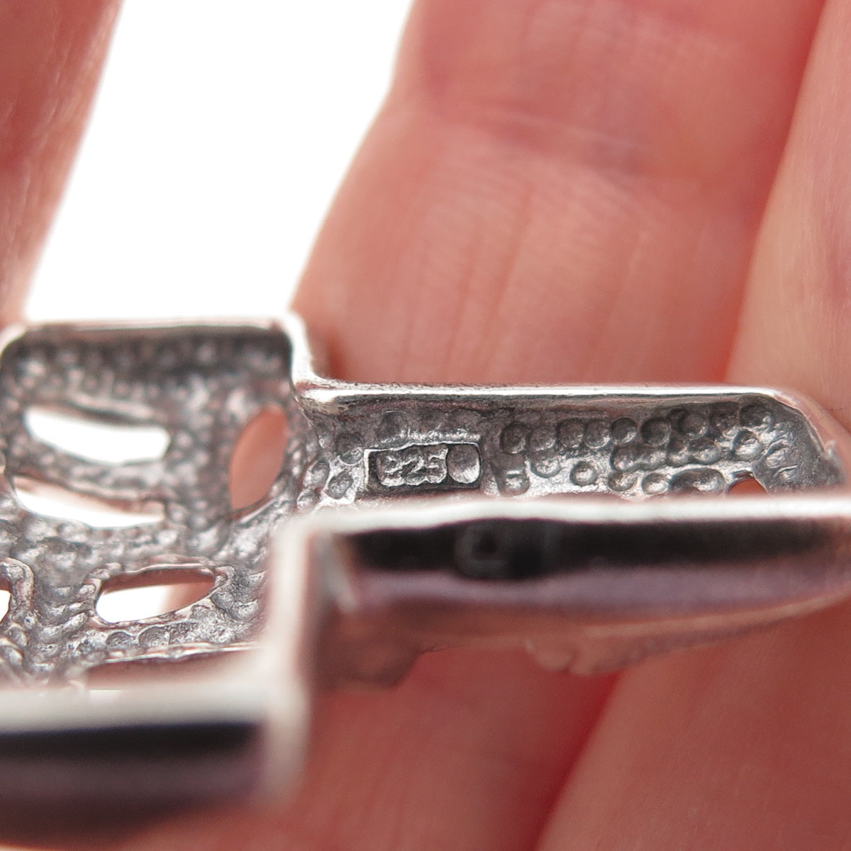 925 Sterling Silver Vintage Modernist Cross Charm Pendant