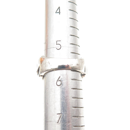 925 Sterling Silver Vintage Modernist Oxidized Ring Size 5.75