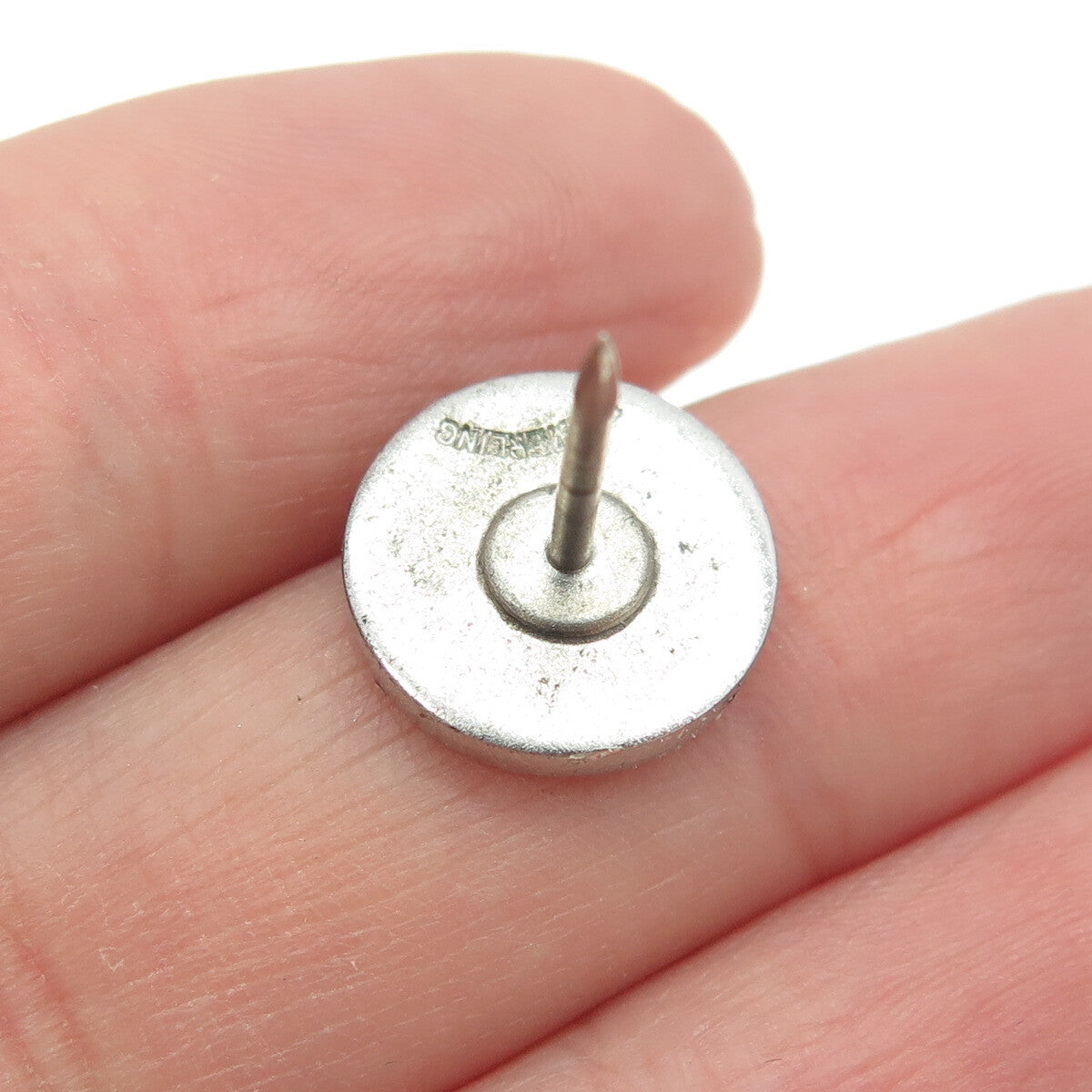 925 Sterling Silver Vintage Libra Zodiac Sign Round Lapel Pin
