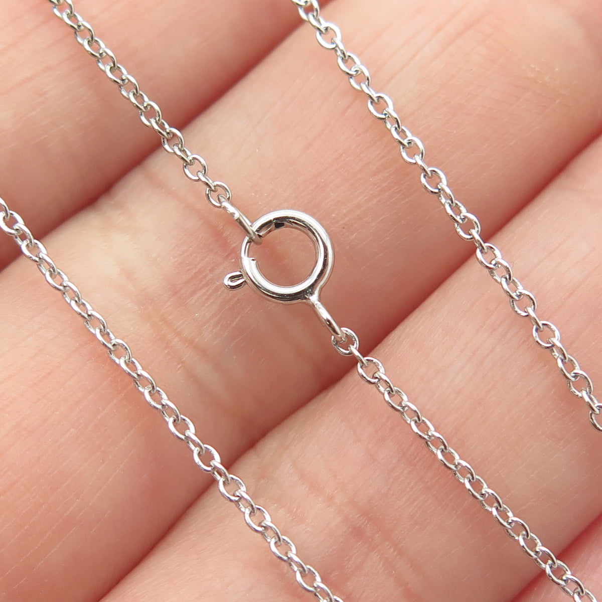 925 Sterling Silver Round-Cut C Z "Love" Cable Chain Necklace 18-20"