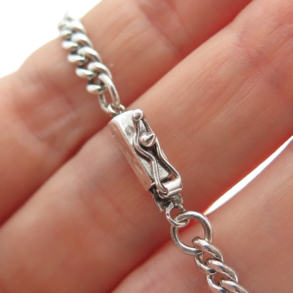 BOJAR 925 Sterling Silver Vintage Cuban Link ID Bracelet 7"