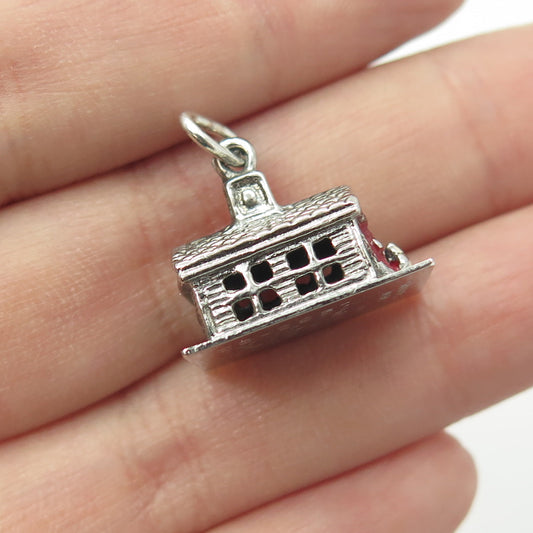 M&M 925 Sterling Silver Vintage Enamel Sheridan Terrace PTA School Pendant