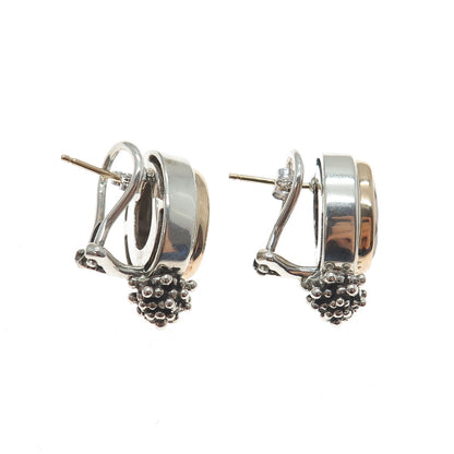 925 Sterling Silver 14K Gold Real Smoky Quartz Beaded Omega Back Earrings