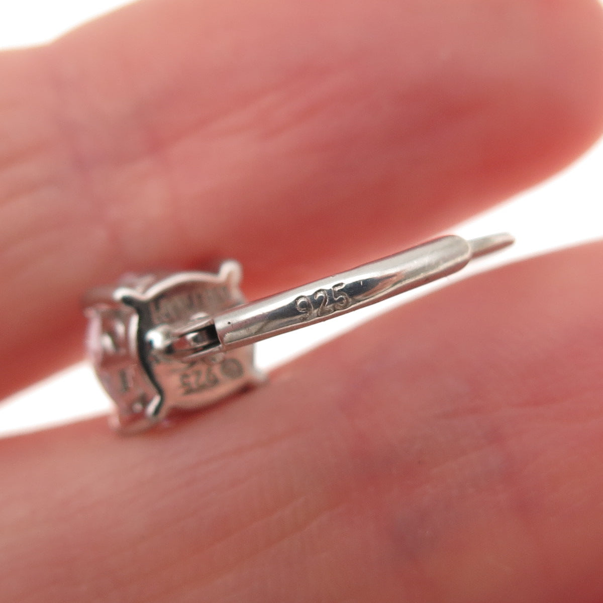 925 Sterling Silver Round-Cut C Z Earrings