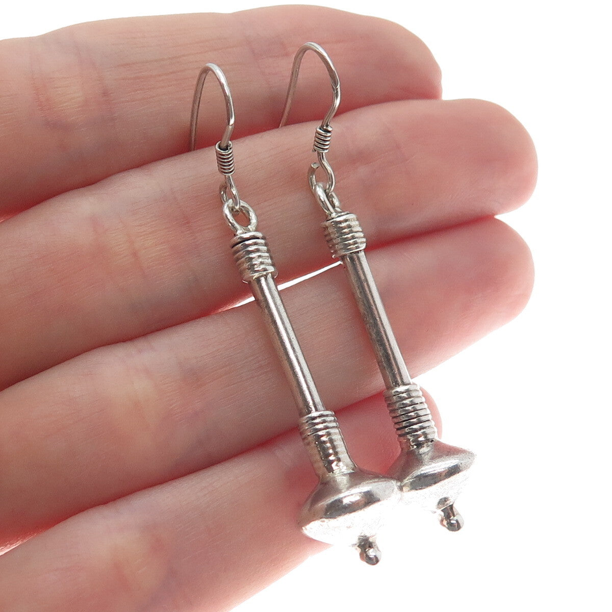 925 Sterling Silver Vintage Ethnic Drop Hook Earrings