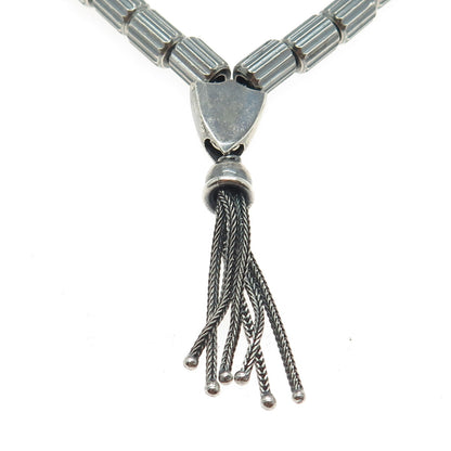 925 Sterling Silver Vintage Prayer Beads Religious Oxidized Chain 11"