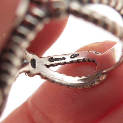 Carolyn Pollack 925 Sterling Silver Vintage Real Jasper Oxidized Ring Size 8