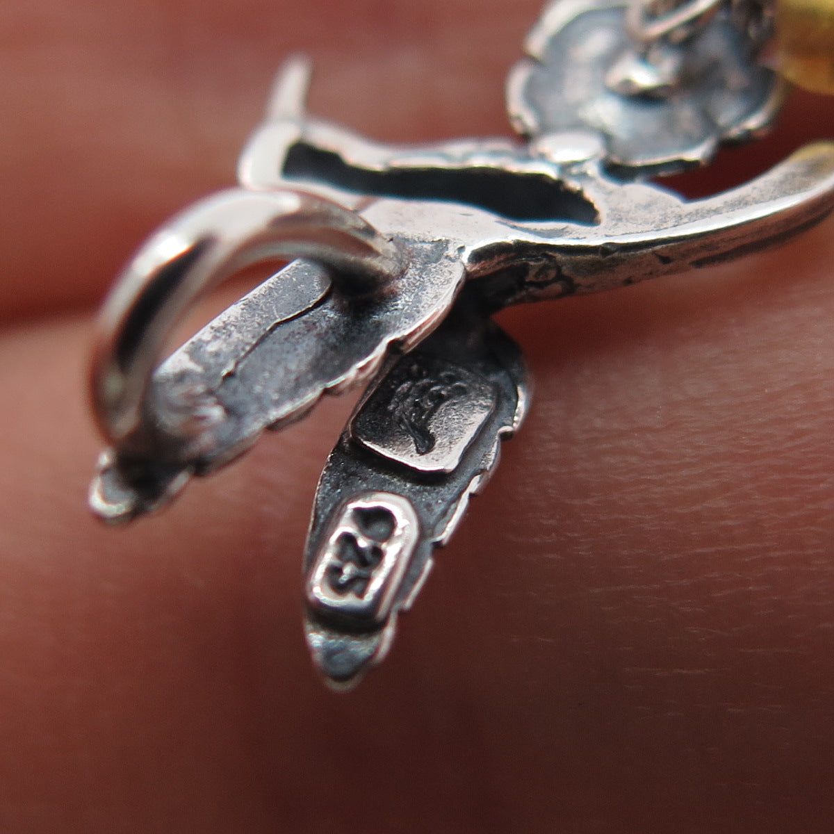 Le Papillon 925 Sterling Vintage Amethyst Citrine Aquamarine Hummingbird Pendant