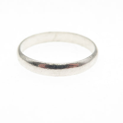 LEX 925 Sterling Silver Vintage Classic Wedding Band Ring Size 6