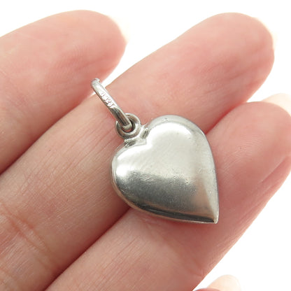 800 Silver Antique Art Deco European Heart Chatelaine Minimalist Charm Pendant