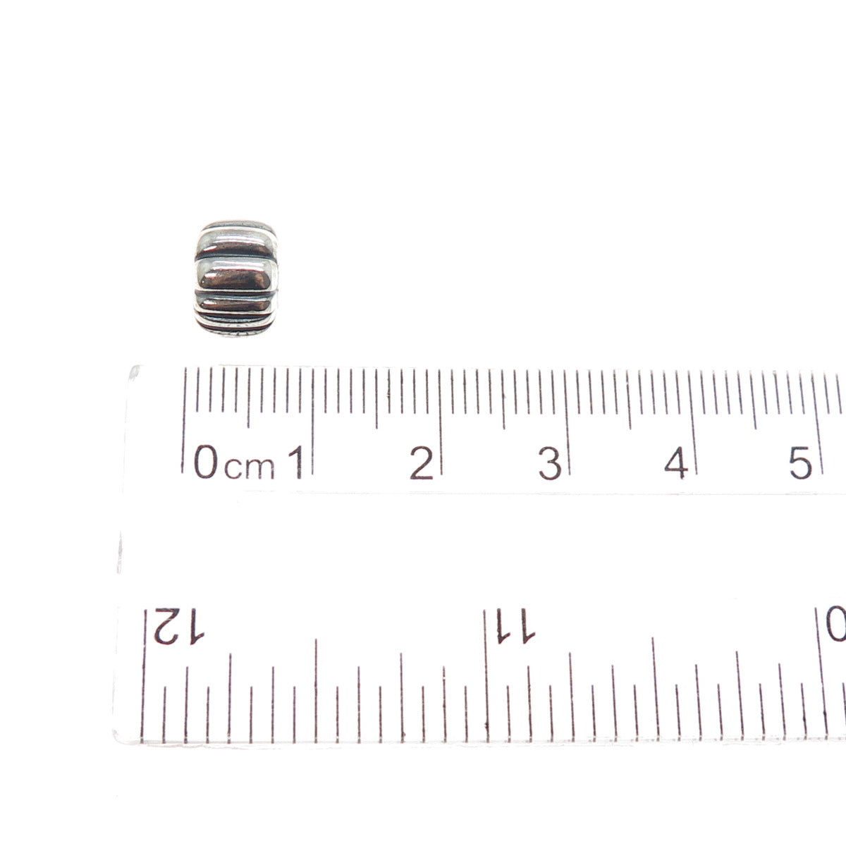 PANDORA 925 Sterling Silver Ribbed Clip Lock Charm