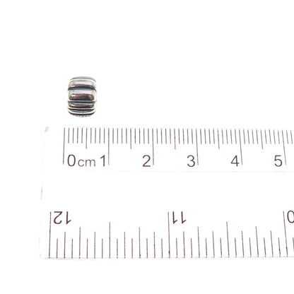PANDORA 925 Sterling Silver Ribbed Clip Lock Charm