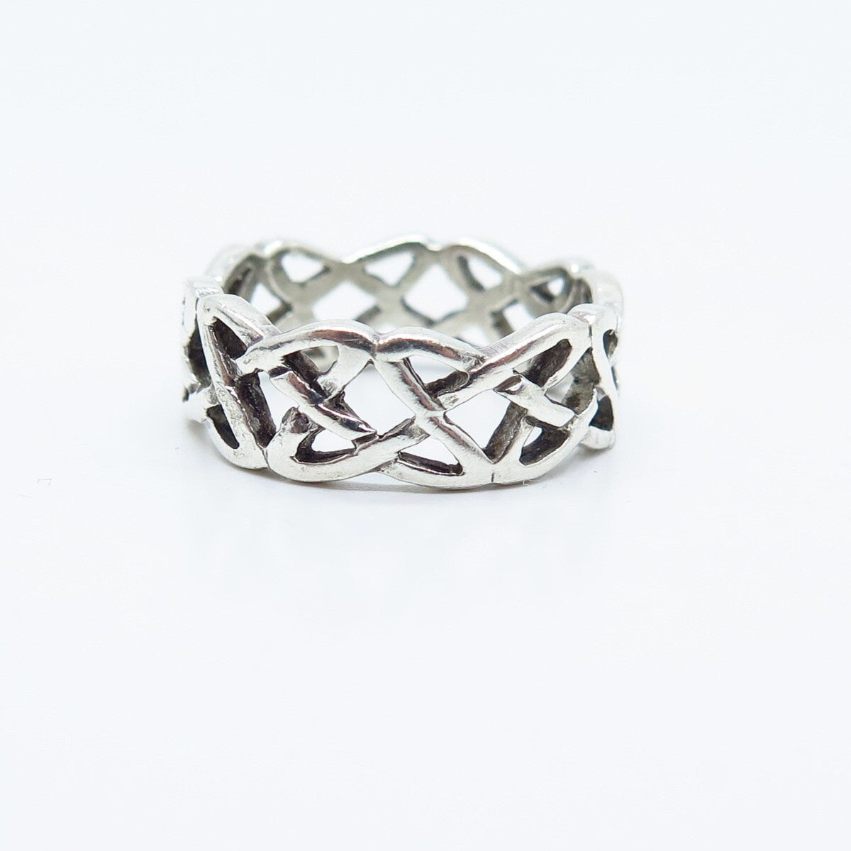 925 Sterling Silver Vintage Celtic Band Ring Size 6
