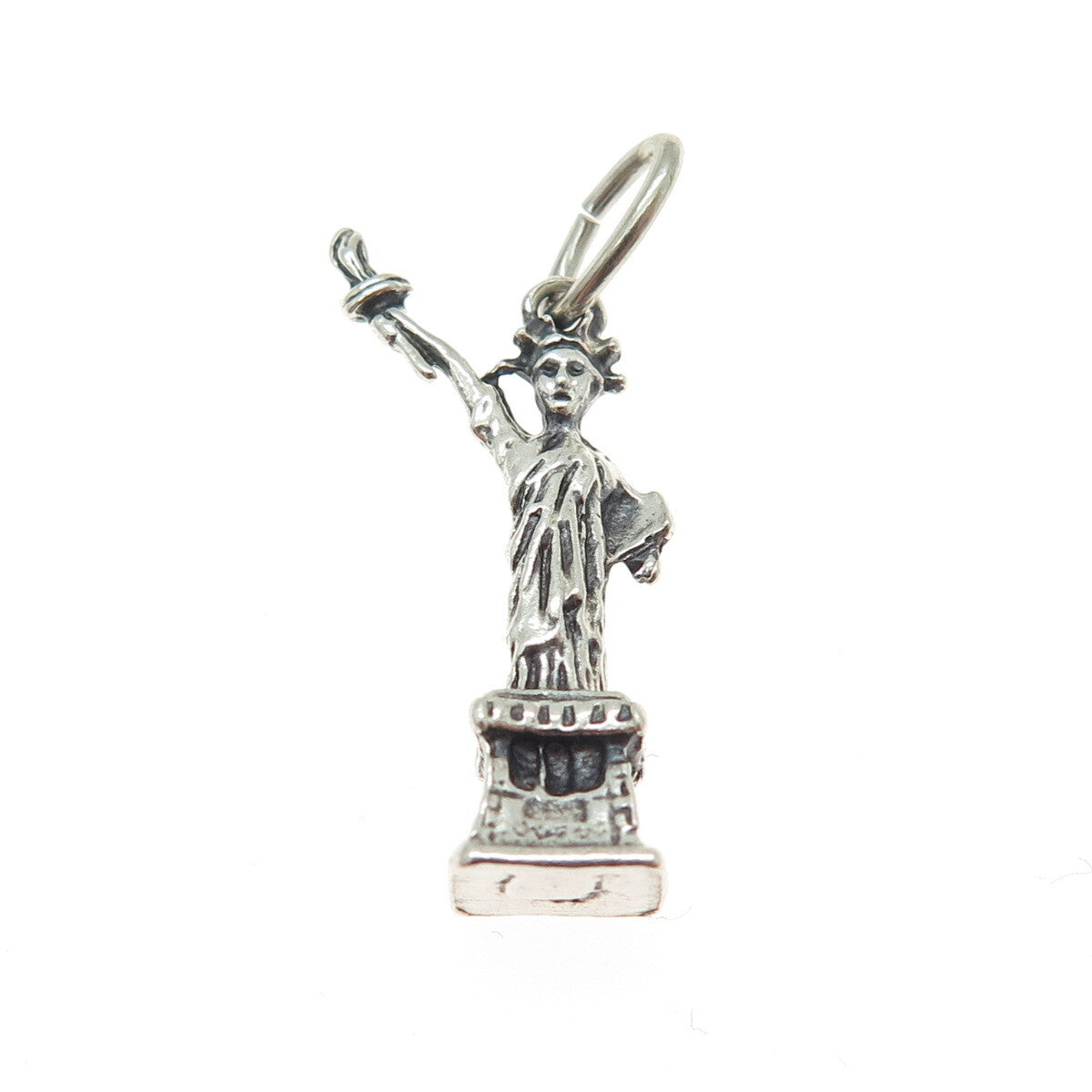 BEAU 925 Sterling Silver Vintage Statue of Liberty 3D Charm Pendant