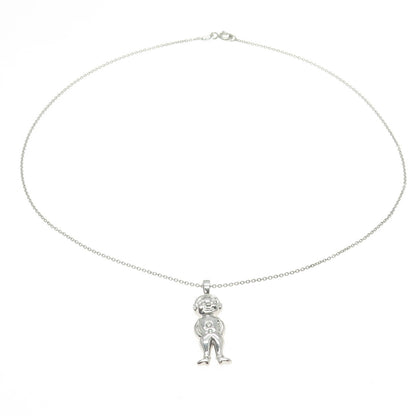 925 Sterling Silver Round-Cut C Z Astronaut Cable Chain Necklace 16"