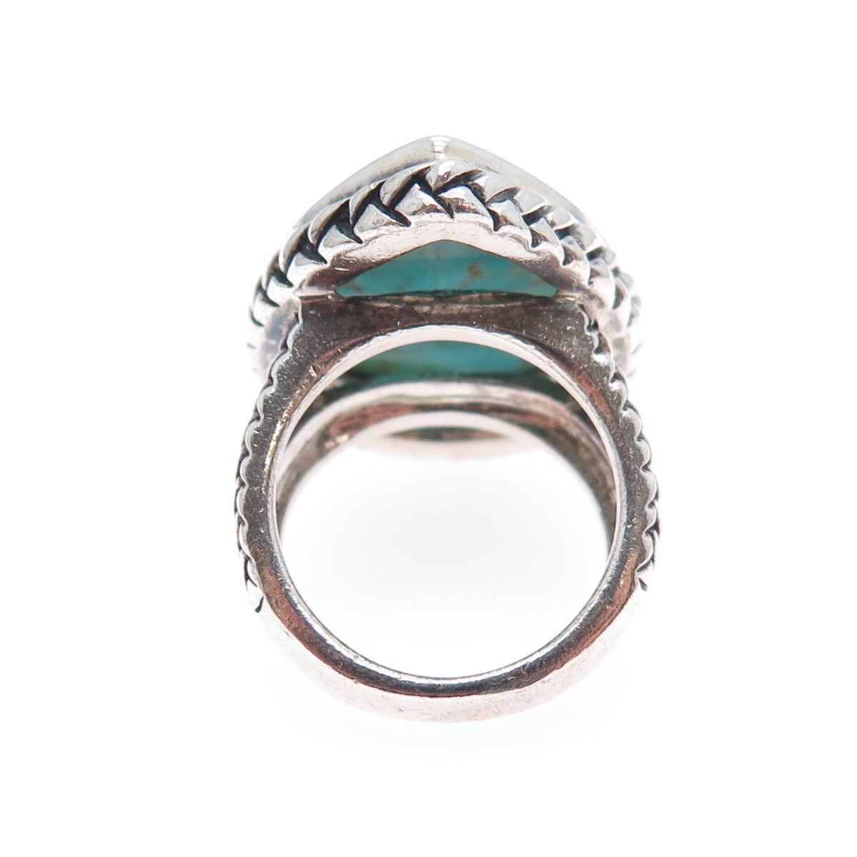 BARSE 925 Sterling Silver Vintage Real Lone Mountain Turquoise Ring Size 6