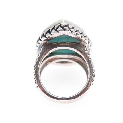 BARSE 925 Sterling Silver Vintage Real Lone Mountain Turquoise Ring Size 6