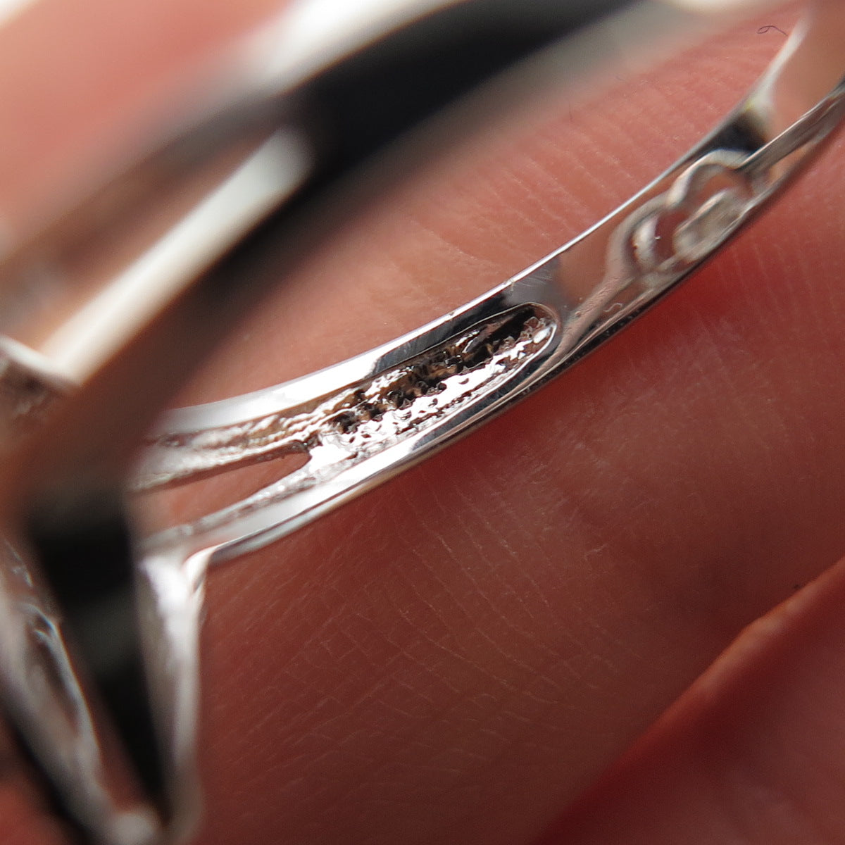 925 Sterling Silver Real Round-Cut Diamond Heart Ring Size 6