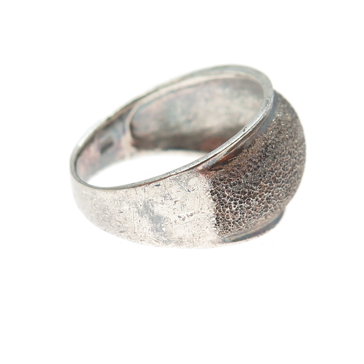 CHARLES WINSTON Sterling Silver Vintage Diamond-Illusion Oxidized Ring Size 8.25