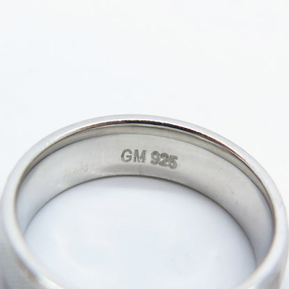 925 Sterling Silver Striped Band Ring Size 5.75