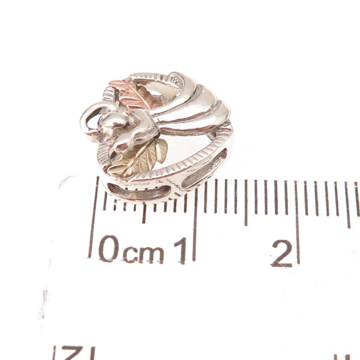 Coleman Co. 925 Sterling Silver 12K Multi-Gold Vintage Angel Heart Charm Pendant