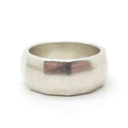 925 Sterling Silver Vintage Modernist Band Ring Size 7.75