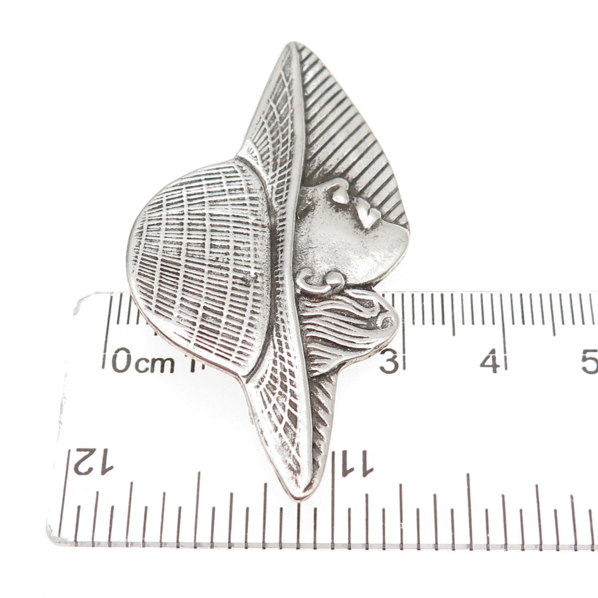 Shube 925 Sterling Silver Vintage Lady in Hat Oxidized Pin Brooch