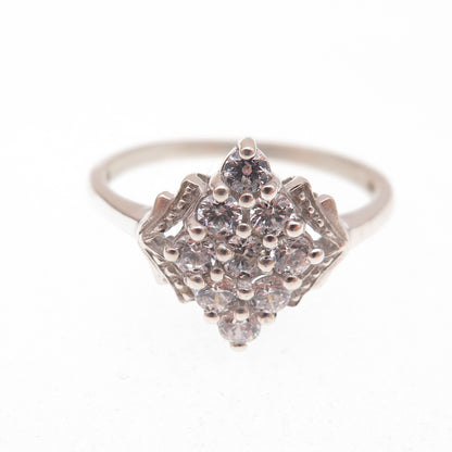 Chuck Clemency 925 Sterling Silver Round-Cut C Z Ring Size 8