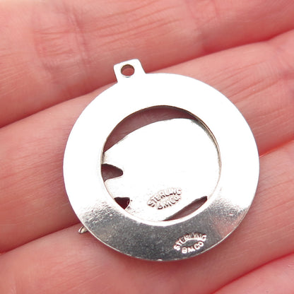 BREADNER CO. Sterling Silver Vintage Enamel Bermuda Tropical Fish Charm Pendant