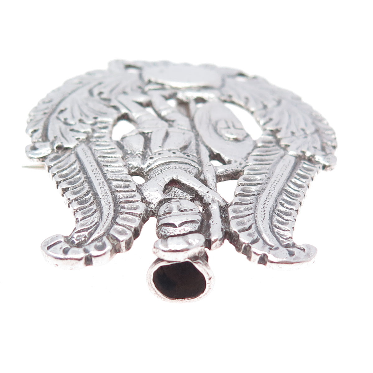 900 Silver Antique Italy Neapolitan Holy Warrior Pin Brooch / Slide Pendant