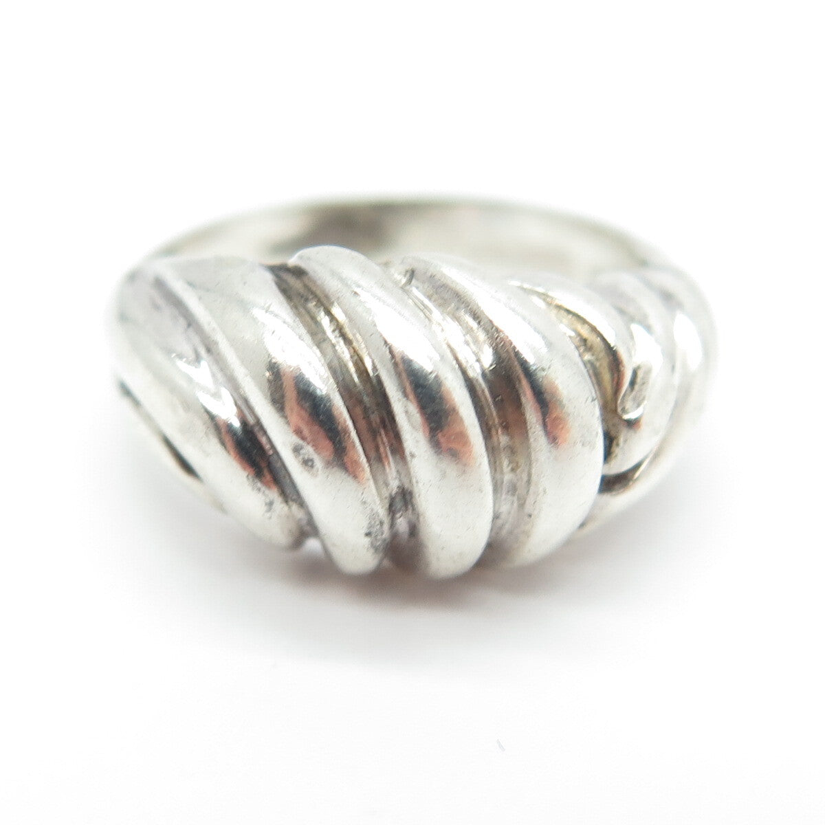 J. ESPOSITO 925 Sterling Silver Vintage Ribbed Ring Size 6.25