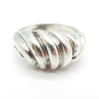 J. ESPOSITO 925 Sterling Silver Vintage Ribbed Ring Size 6.25