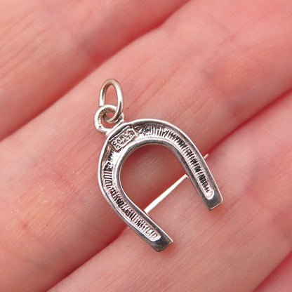 Carla 14K White Gold Vintage Horseshoe Good Luck Charm Pendant