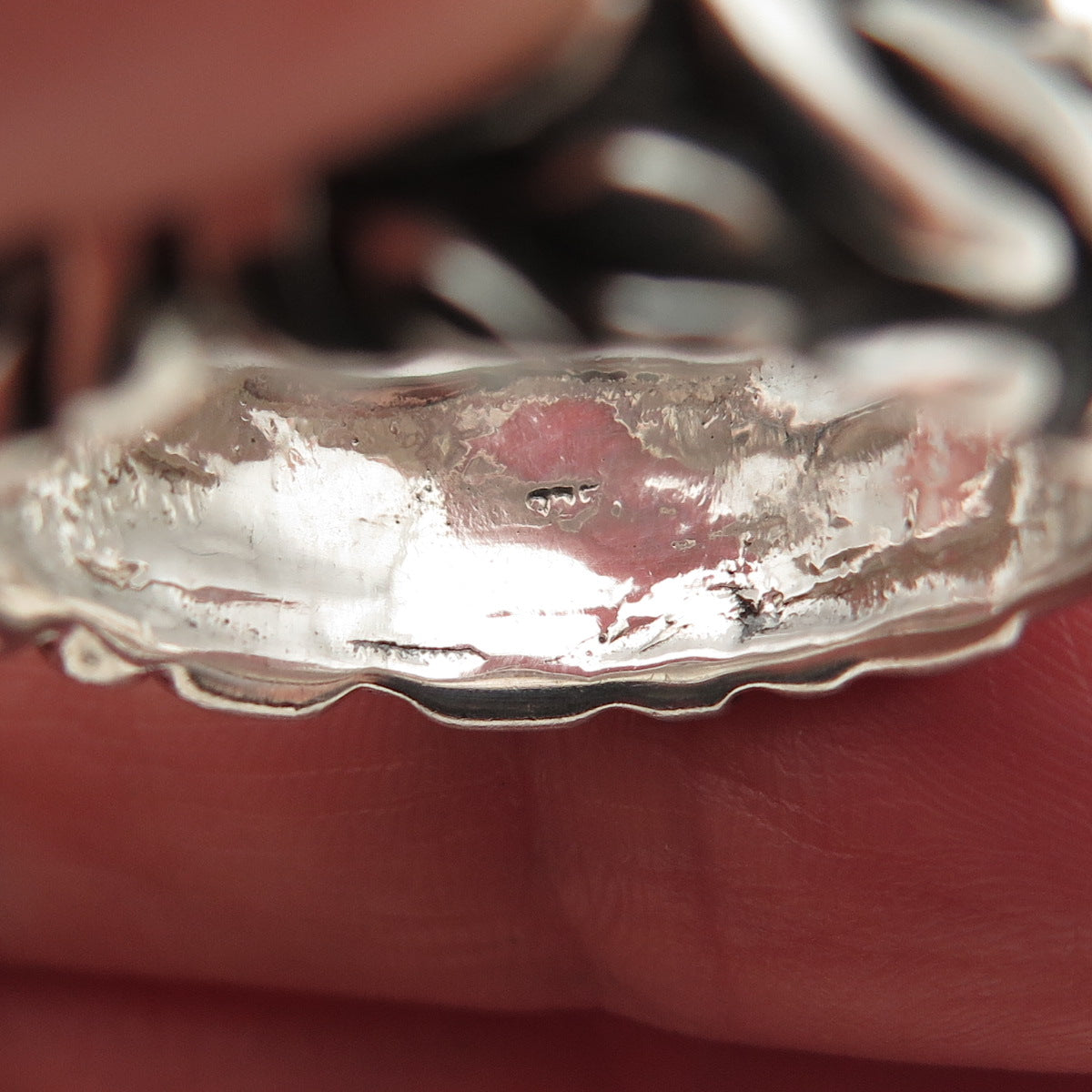 925 Sterling Silver Vintage Byzantine Oxidized Band Ring Size 11.75