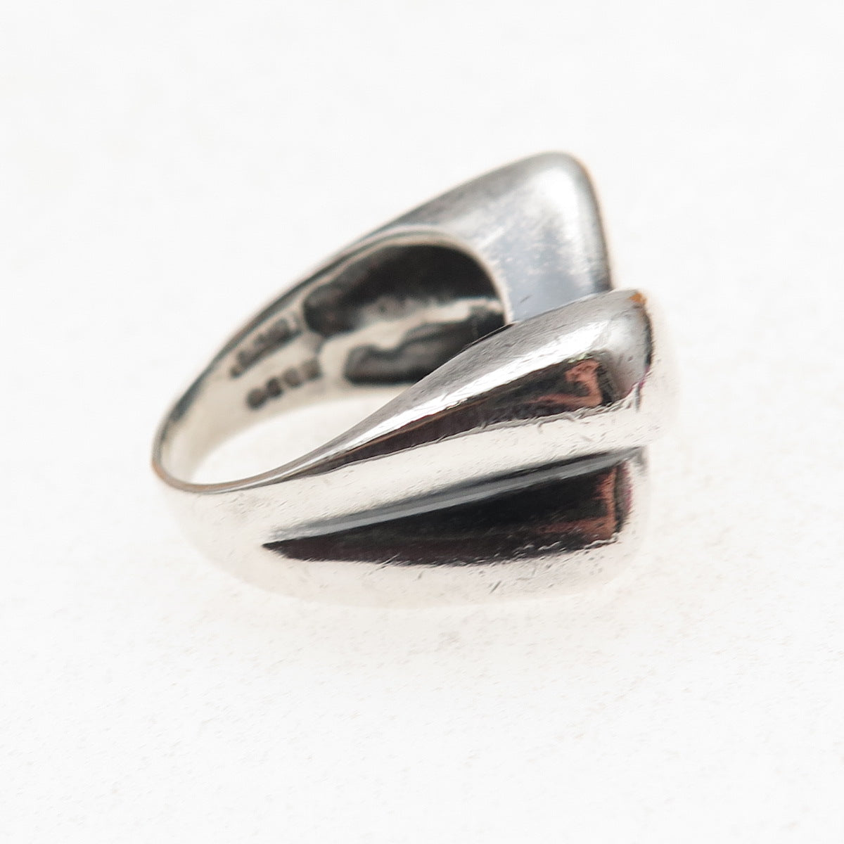 N&D Onderdonk 925 Sterling Silver Vintage Modernist X-Shape Ring Size 6.75