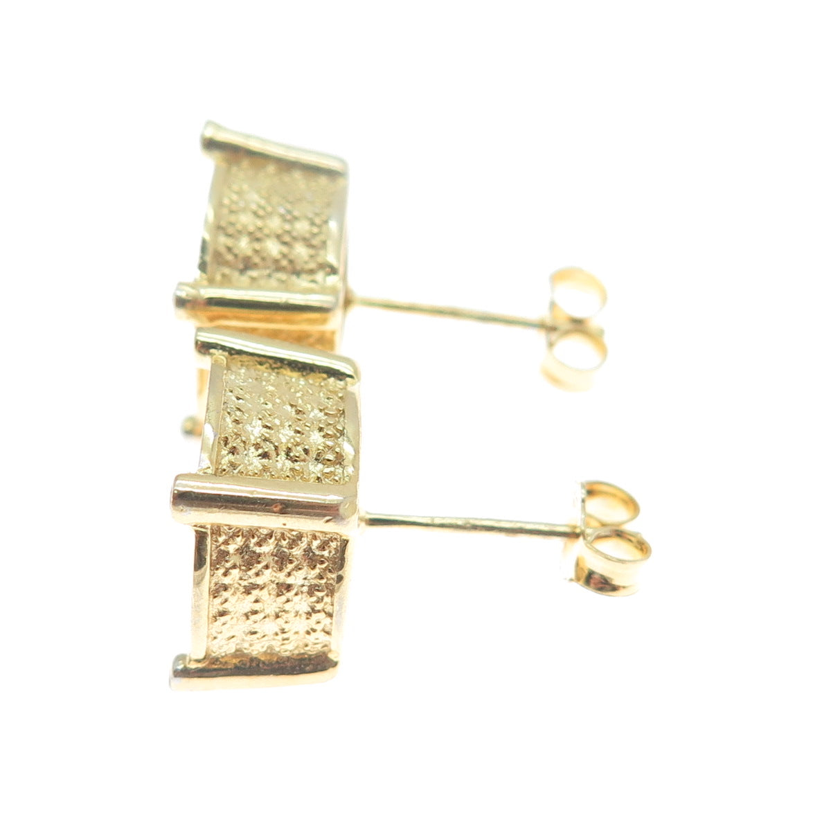 925 Sterling Silver Gold Plated Round-Cut C Z Sparkle Stud Earrings