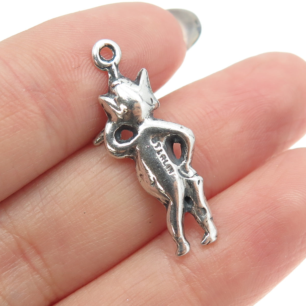 925 Sterling Silver Vintage Elephant Heart Cartoon Charm Pendant