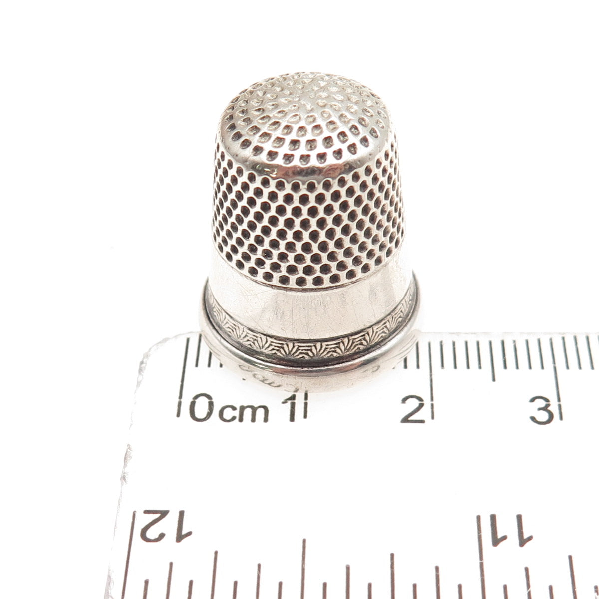 Ketcham & Mcdougall 925 Sterling Silver Antique Art Deco Sewing Thimble Size 10