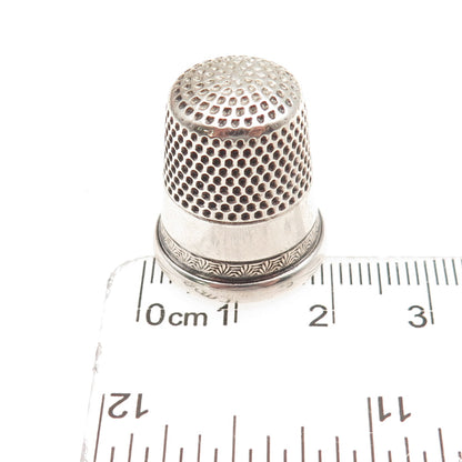 Ketcham & Mcdougall 925 Sterling Silver Antique Art Deco Sewing Thimble Size 10