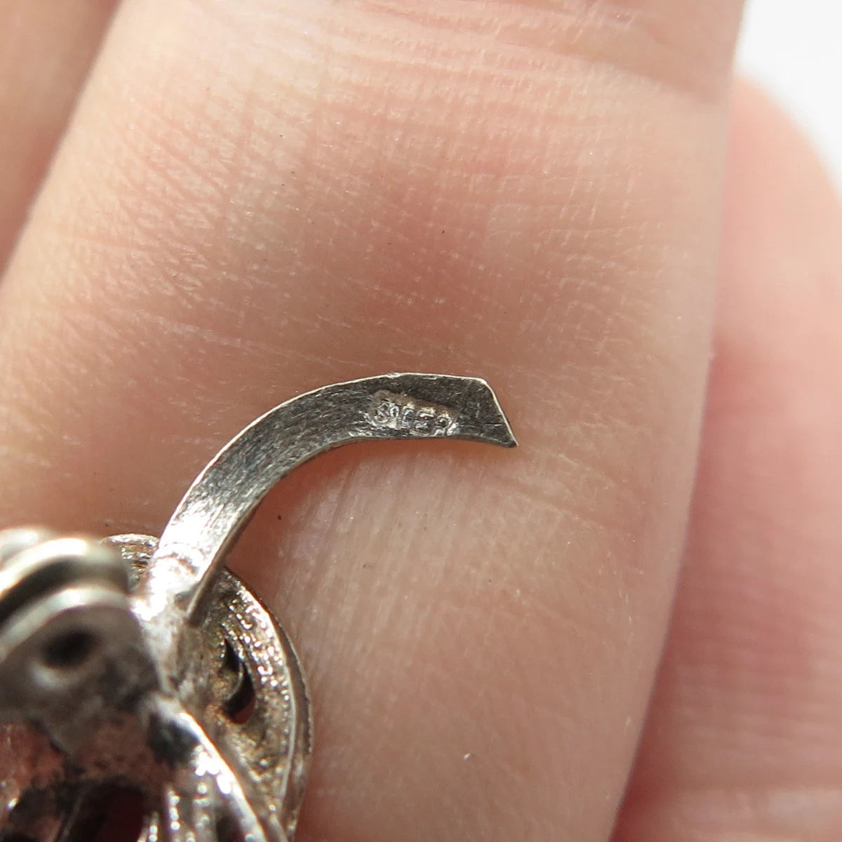 925 Sterling Silver Vintage Floral Filigree Pin Brooch