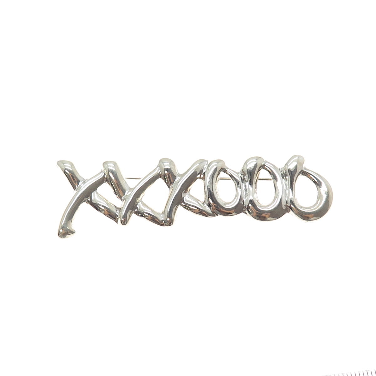 925 Sterling Silver Vintage Mexico XO Hugs & Kisses Pin Brooch