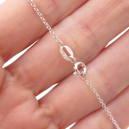 925 Sterling Silver Vintage Italy Star Cable Chain Necklace 18"