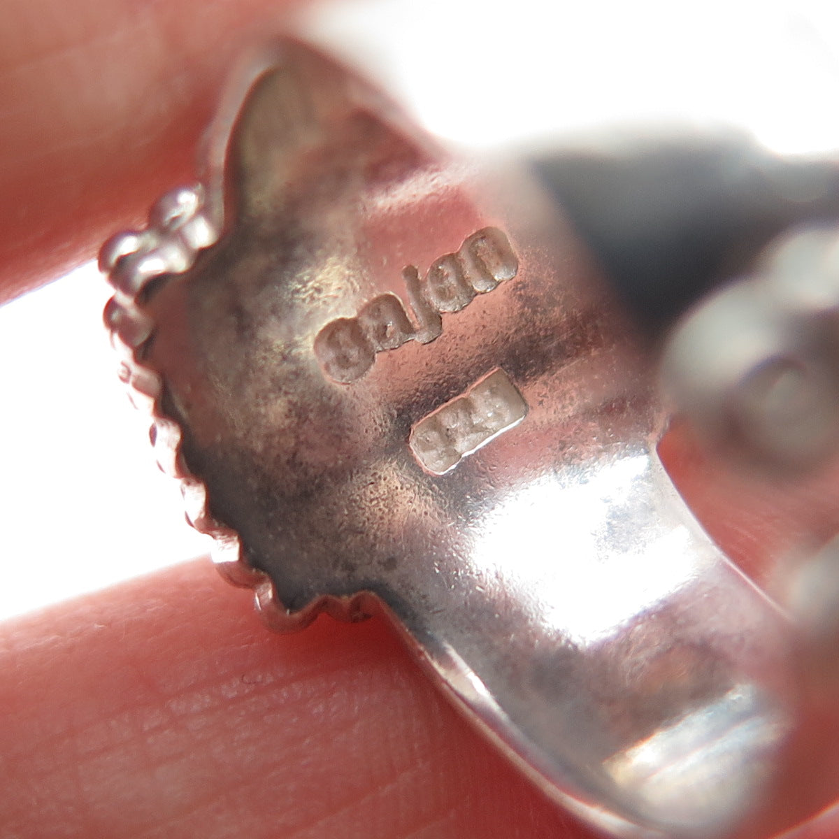 SAJEN 925 Sterling Silver Vintage Real Turquoise Spiral Adjustable Ring Size 6