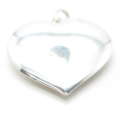 925 Sterling Silver Vintage Puffy Heart Pendant