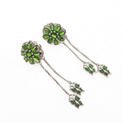 Chuck Clemency 925 Sterling Silver Enamel Real Peridot Butterfly Dangle Earrings