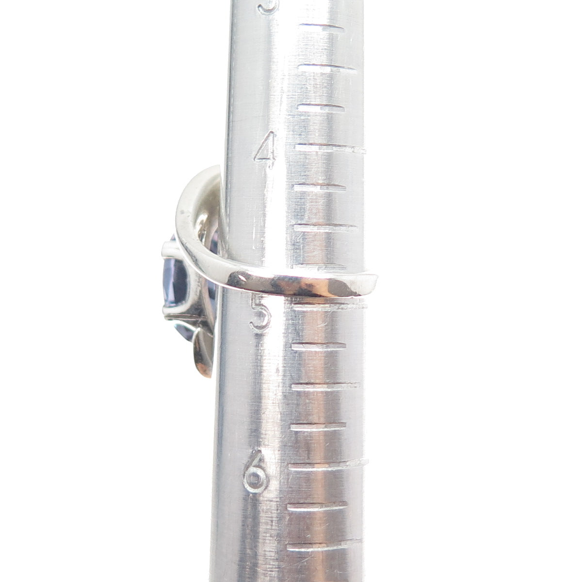 925 Sterling Silver Vintage Lab-Created Peacock Sapphire Modernist Ring Size 5