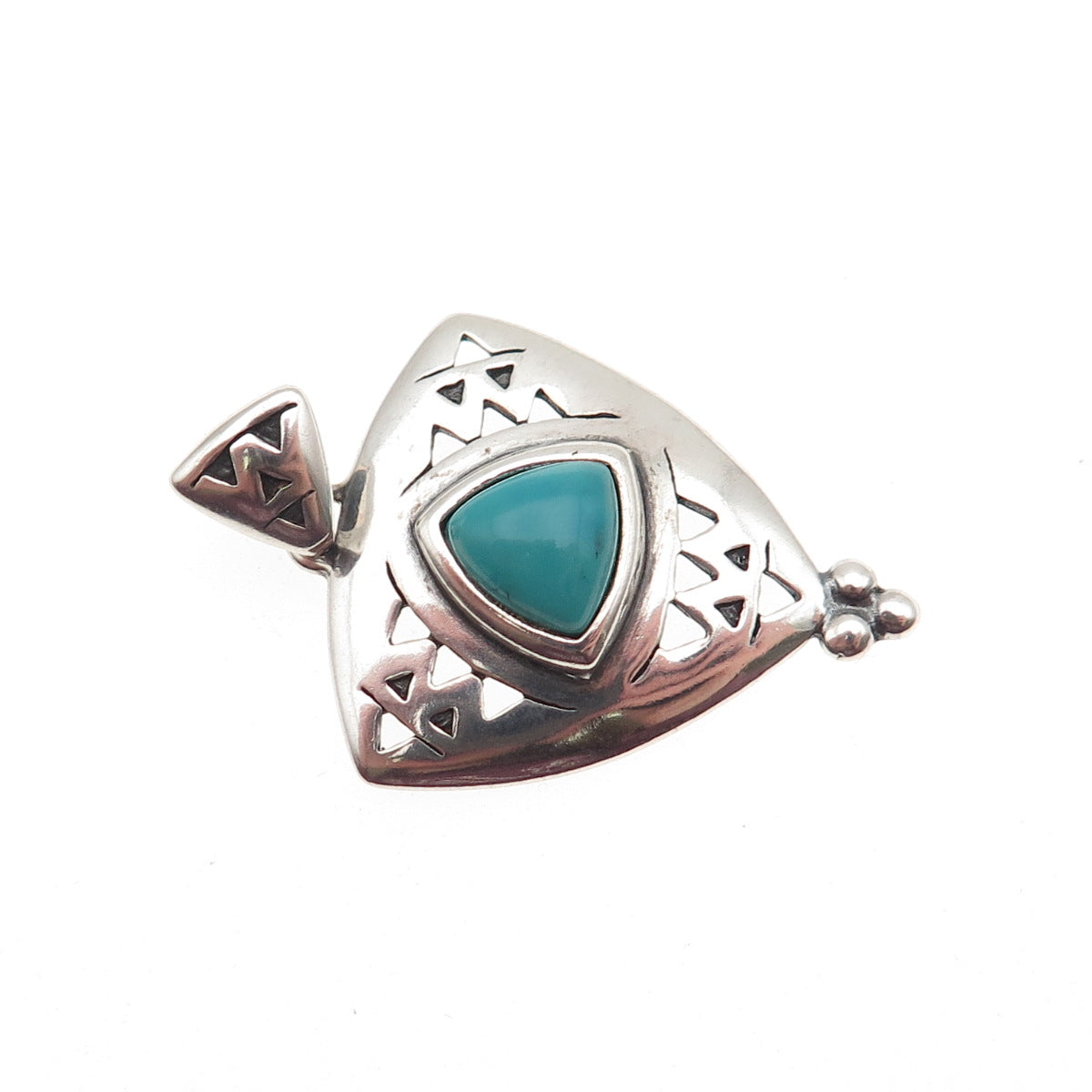 Carolyn Pollack Old Pawn 925 Sterling Silver Vintage Turquoise Charm Pendant