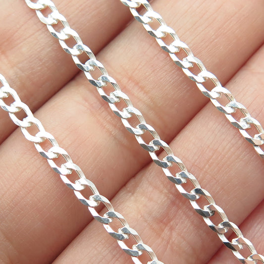 P. LUX 925 Sterling Silver Italy Curb Chain Necklace 20"