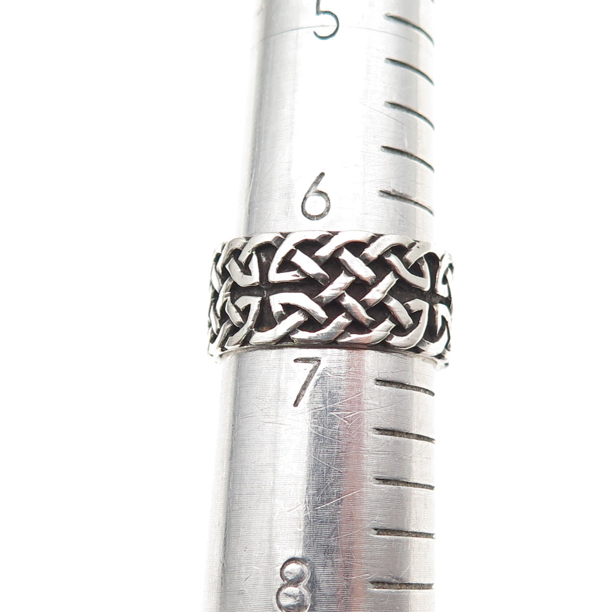 925 Sterling Silver Vintage Celtic Oxidized Band Ring Size 6.75